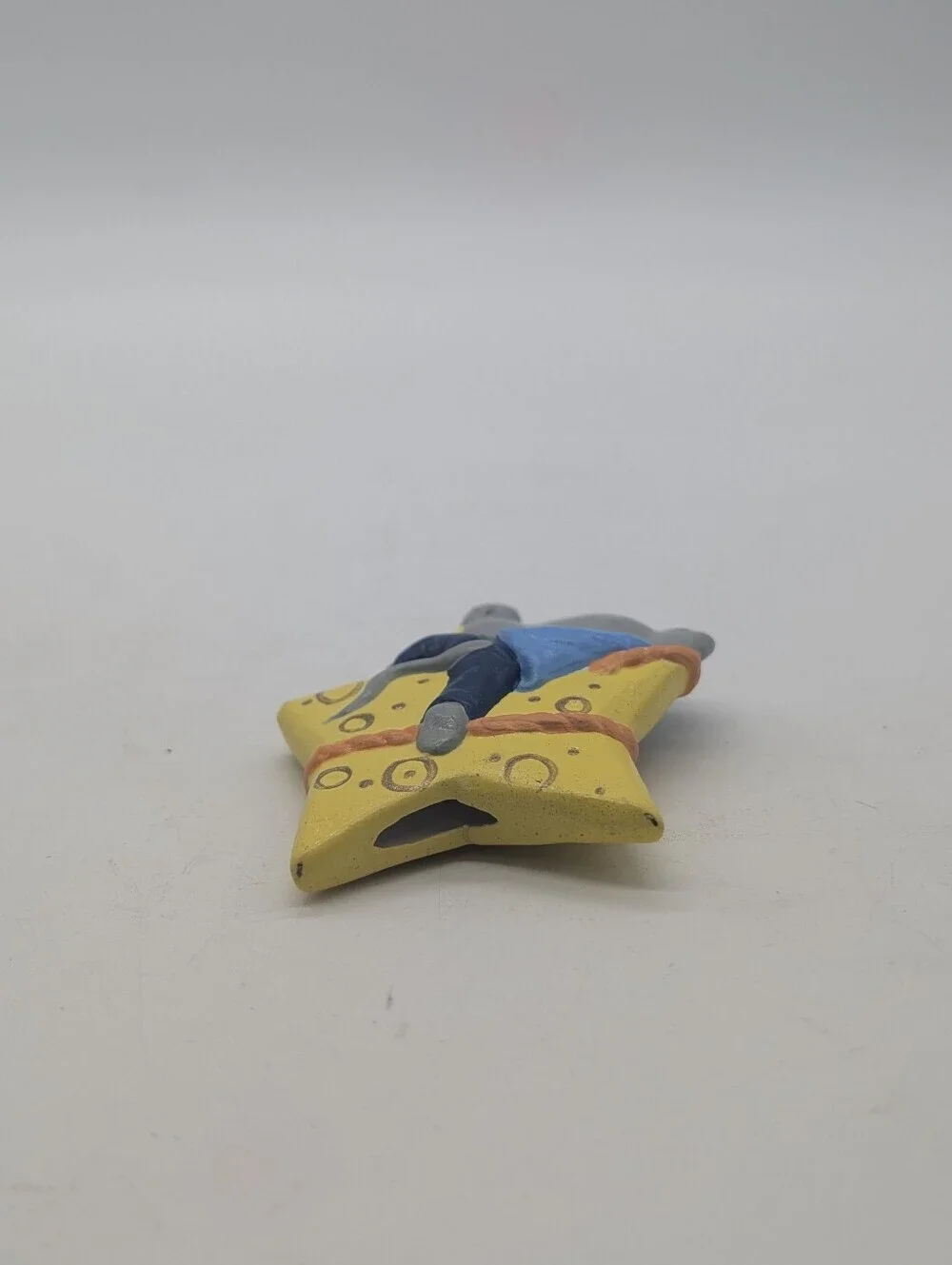 Vintage Ceramic Mouse on a Smiling Star  Ornament